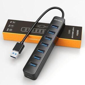 7 Ports USB Splitter Portable USB Hub for Laptop, iMac, Surface Pro, XPS, Camera